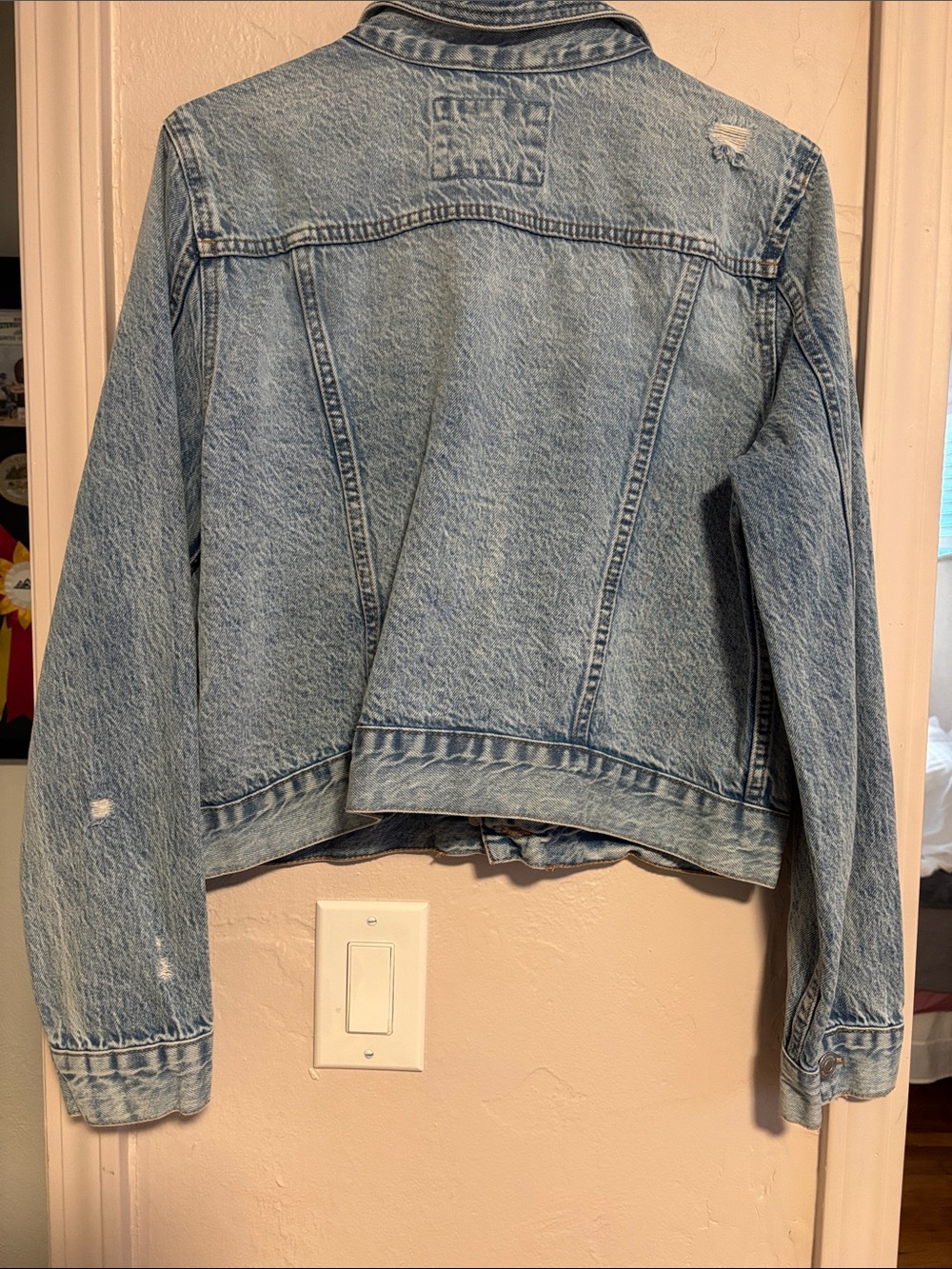 Aeropostale Light Blue Distressed Denim Jacket - Picture 3 of 4